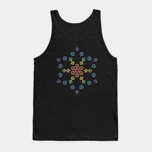 Flower Rainbow Polyhedral Dice Tank Top